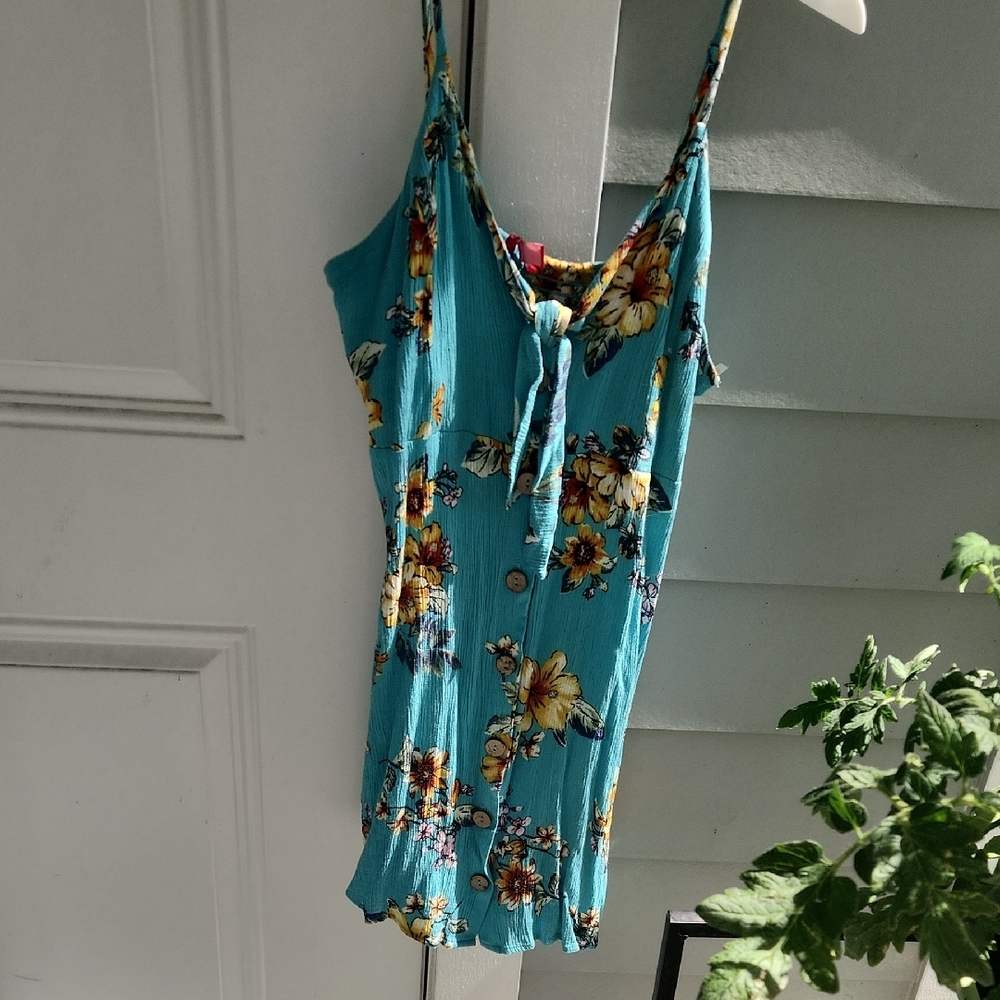 Floral Teal Sleeveless Top